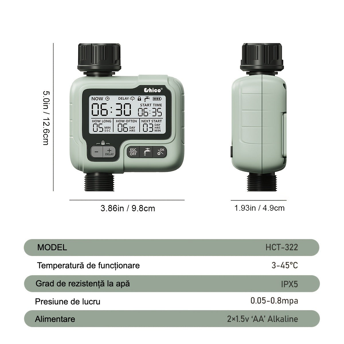 Programator Automat de Irigații Digital - Timer pentru Udare Grădină și Gazon