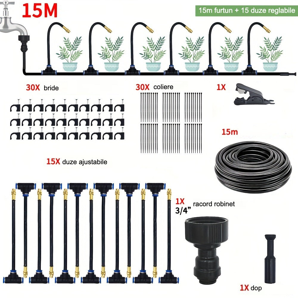 Kit Aspersor Universal pentru Irigații (5m-20m) - Cap de Pulverizare 360° pentru Grădină și Seră
