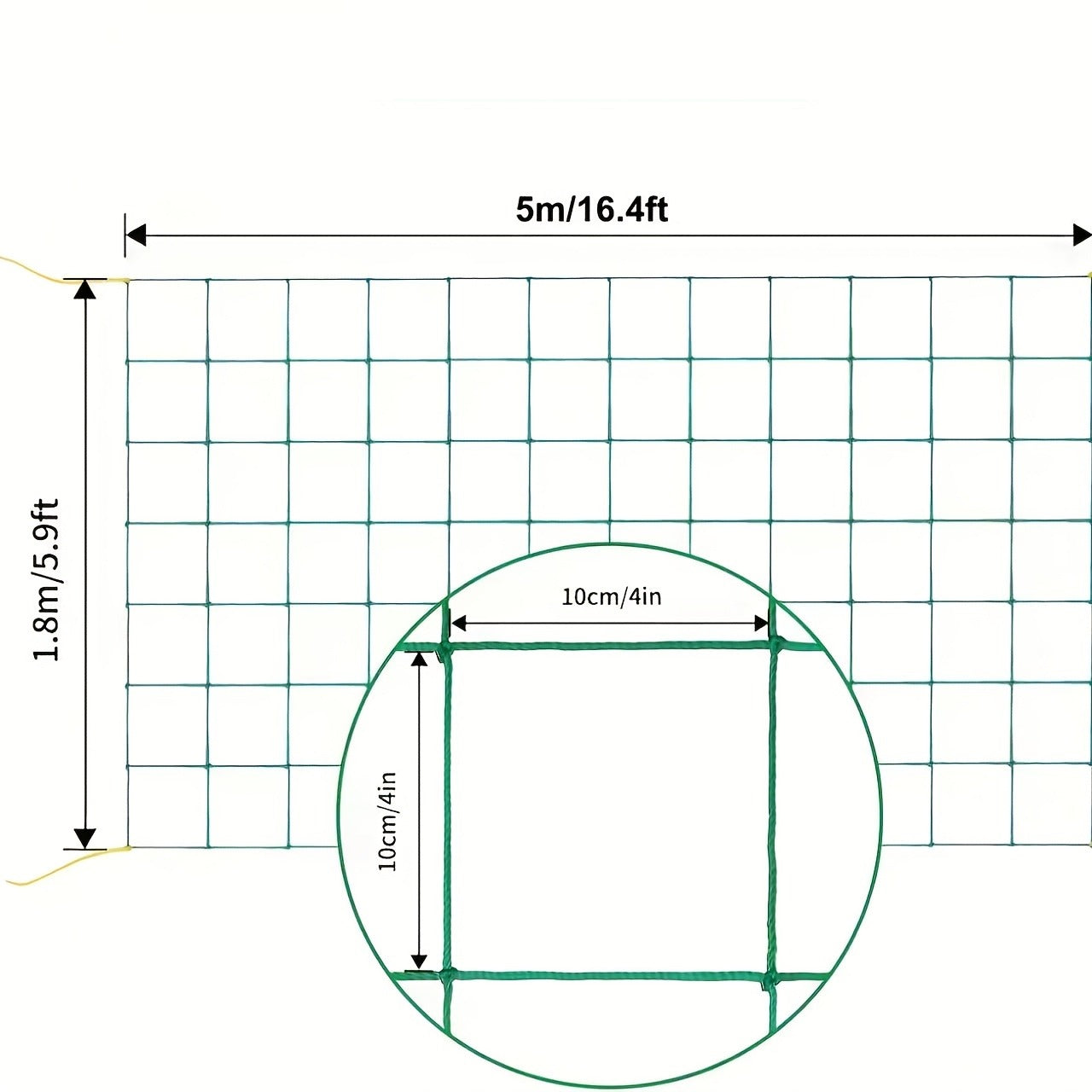 Plasă Spalier pentru Plante Cățărătoare 1.8mx5m - Reutilizabilă - Roșii, Fasole, Flori, Viță de Vie