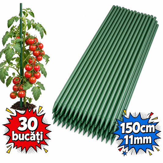 Țăruși (Araci) din Metal pentru Grădină 150x1.1 cm - Set 30 bucăți - suport pentru rosii, castraveti si fasole